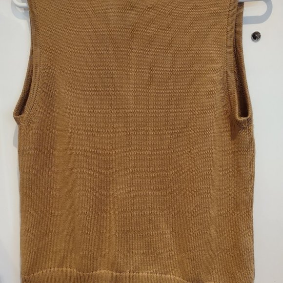 Tan button-up vintage sweater vest - Picture 5 of 7